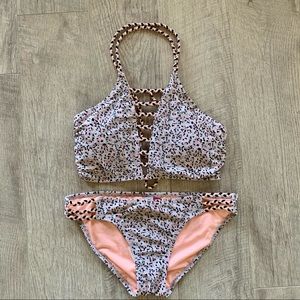 NWT Sexy Halter Top| Bikini| Pink Leopard Print|